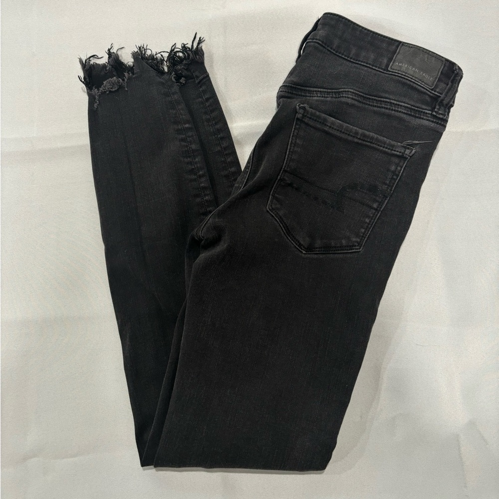 American Eagle distressed black jeans
